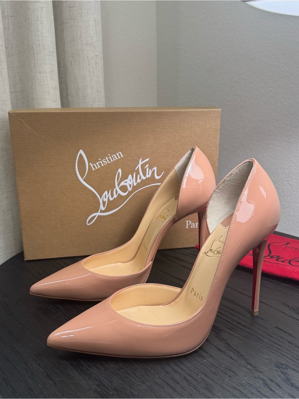 Christian Louboutin Iriza 100 Pumps Patent Nude 39